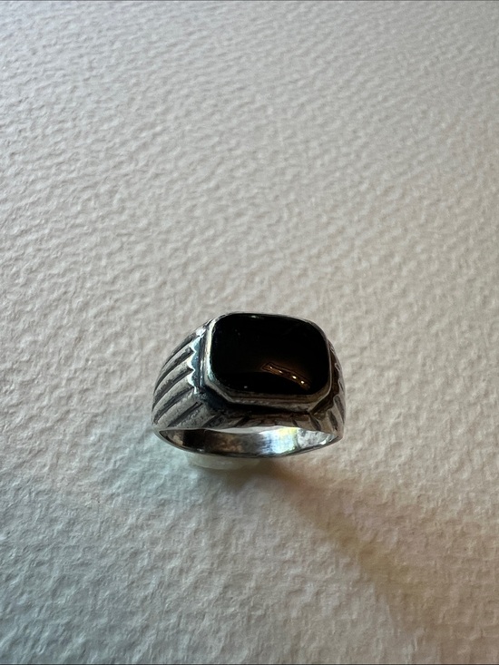 Other - Sterling Silver Norwegian Design Black Onyx Signet Ring